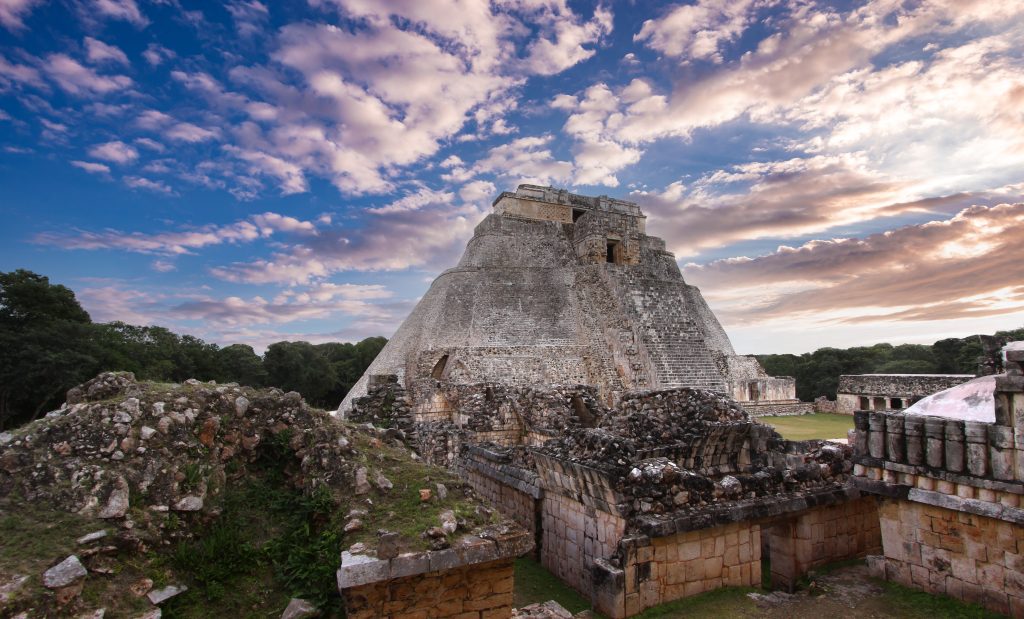 Pyramid of the magician, in Uxmal ruins, Yucatan, Mexico