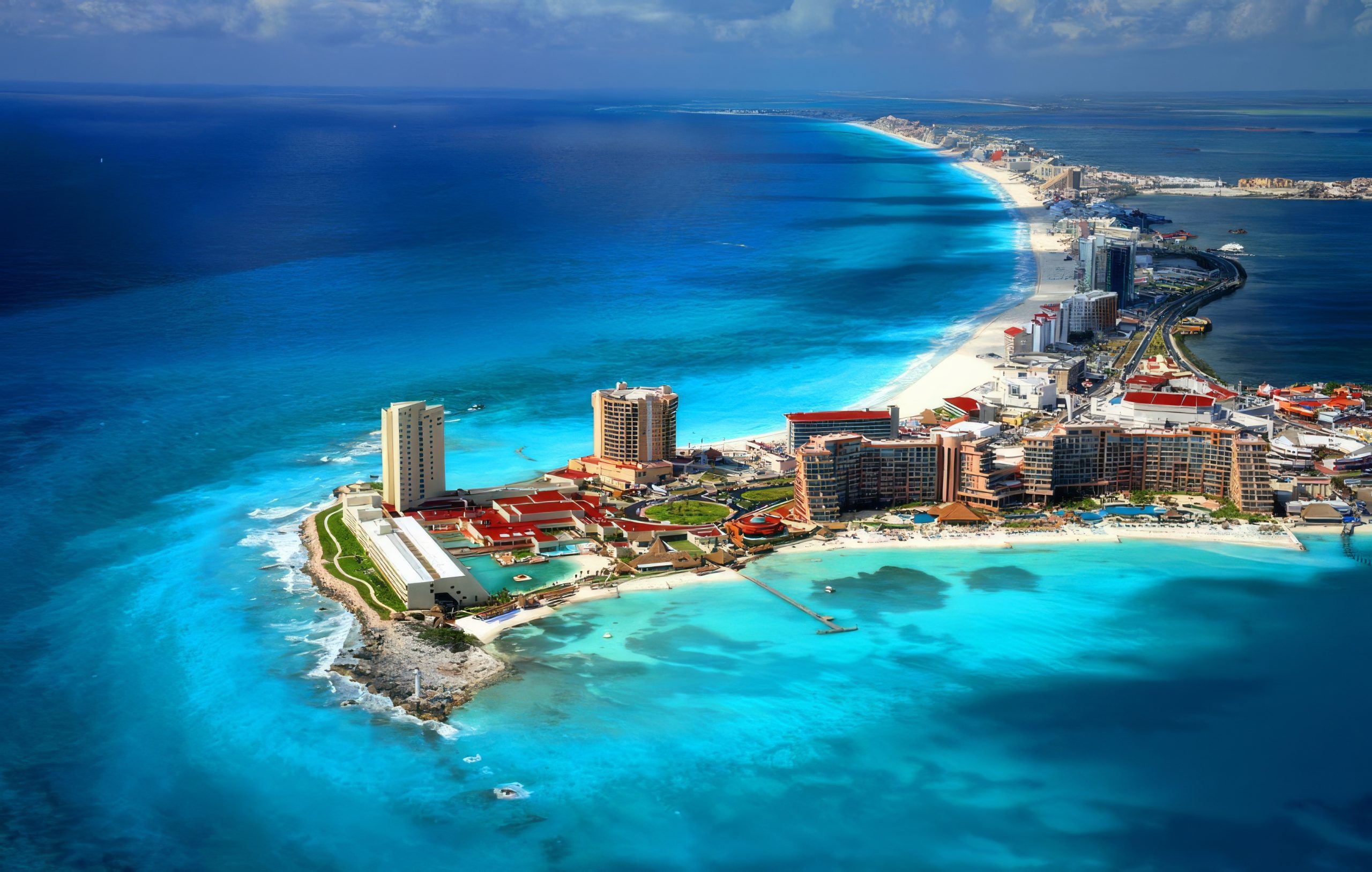 mexico itinerary advance booking beach resorts arial view
